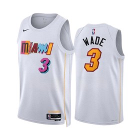 Camiseta Hombre Miami Heat Dwyane Wade 3 2022-23 Nike City Edition Blanco Swingman